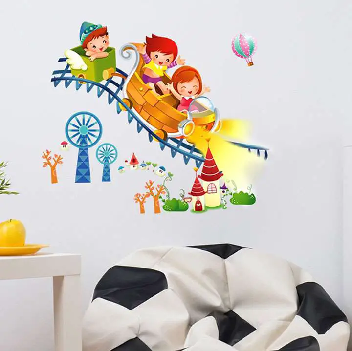 Decals Design 'Kids Riding Roller Coaster' Wall Sticker