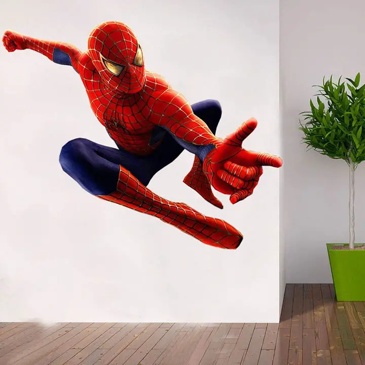 impression wall decor pvc spiderman wall sticker