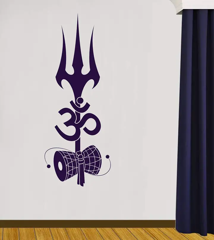 om with trishul wall stickers