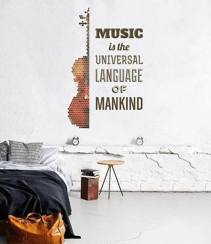 Rawpockets Music Quote and Guitar' Wall Sticker