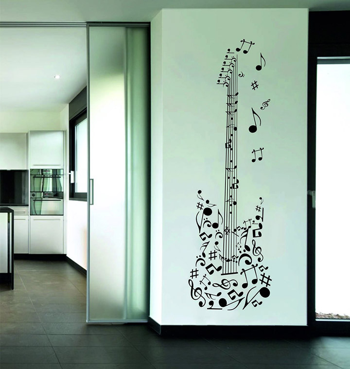 Rawpockets Musical Guitar' Wall Sticker