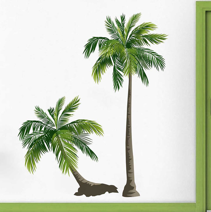 Rawpockets 'Pair Coconut Trees' Wall Sticker