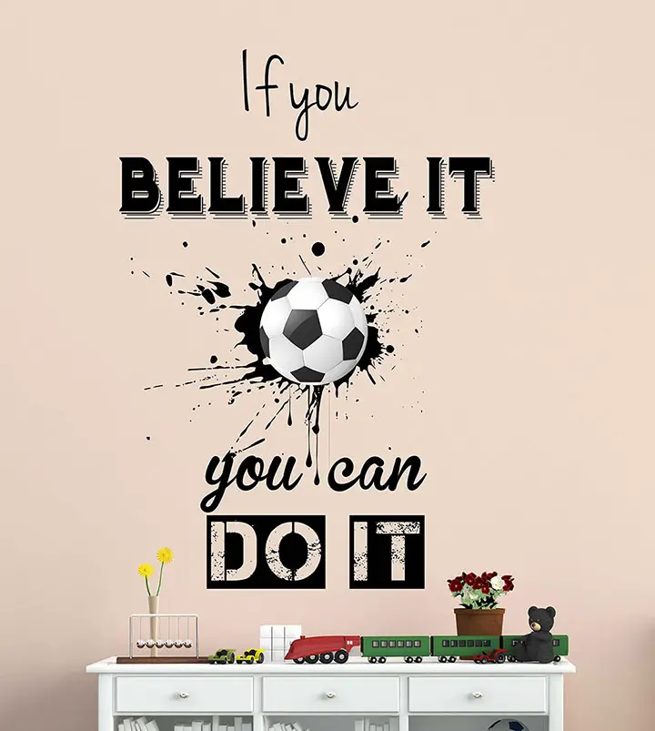 Wallstick 'Football with Inspirational Quotes' Wall Sticker ​