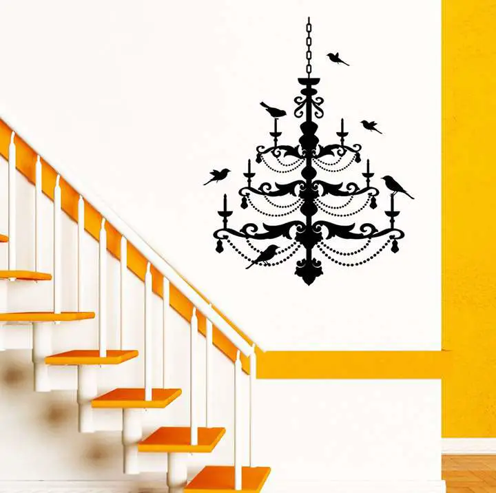 decals design 'chandelier lamp stairs' wall sticker
