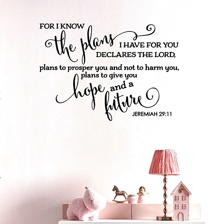 for i know the plans i have for you christian wall sticker