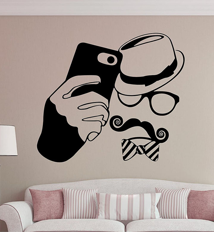 gentleman selfie funky wall sticker