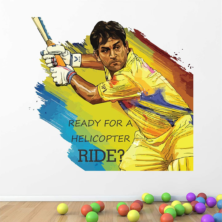 m.s dhoni cricket wall sticker
