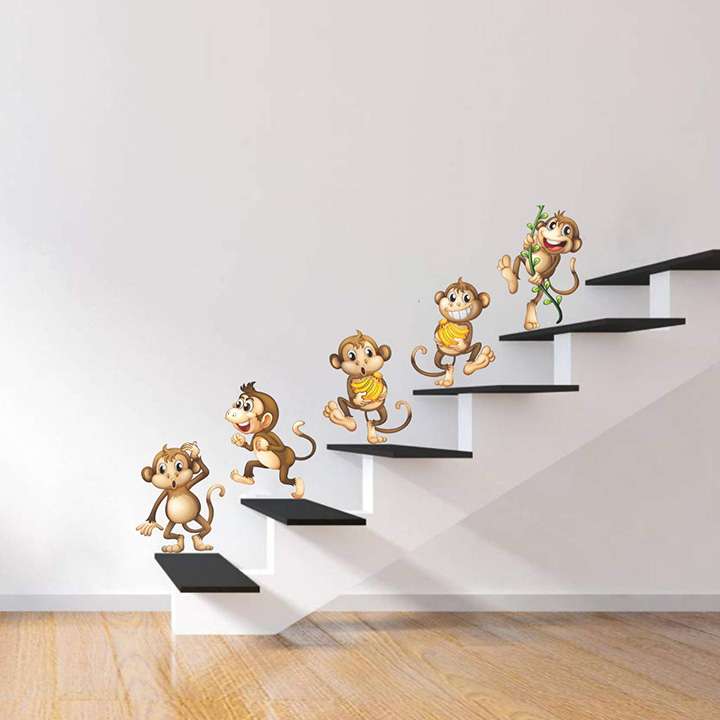 paper plane design monkey wall sticker