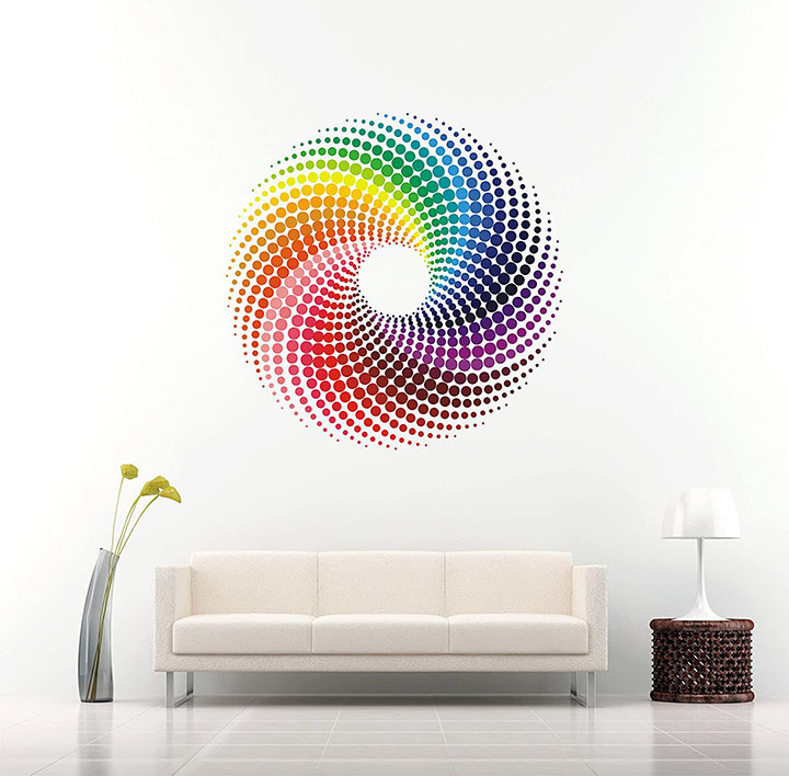 rainbow circle circle wall sticker