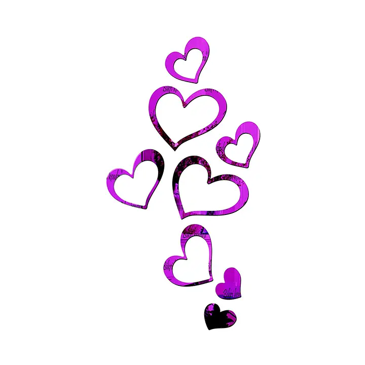 romantic purple wall sticker