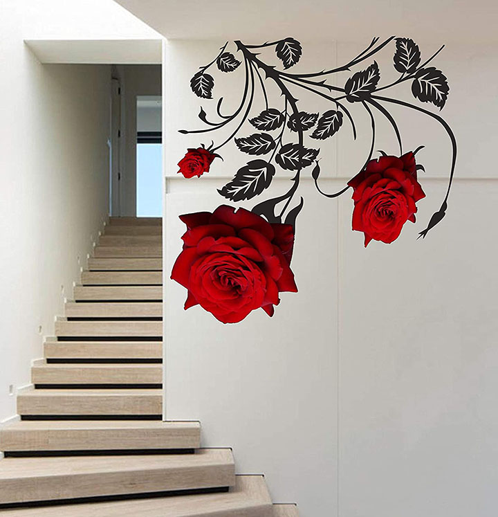 rose 3d wall sticker for walls