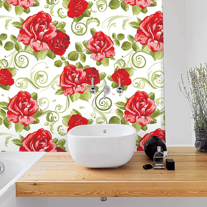 rose & petal floral pattern wallpaper