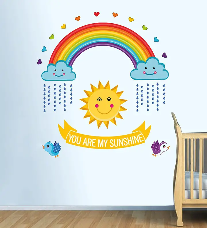 you are my sunshine rainbow wall sticker