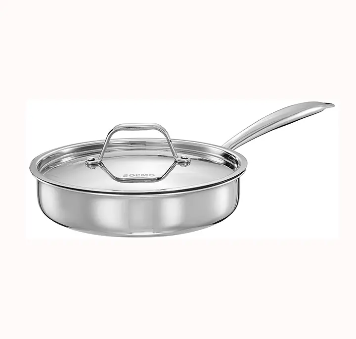 Amazon Brand - Solimo Tri-ply Stainless Steel Induction Base Saute Pan