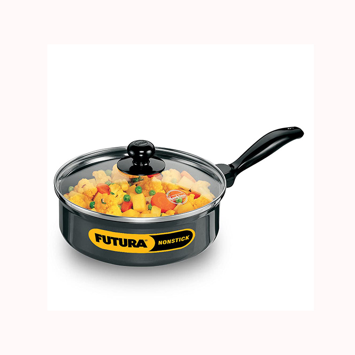 hawkins futura nonstick curry pan saute pan with glass lid