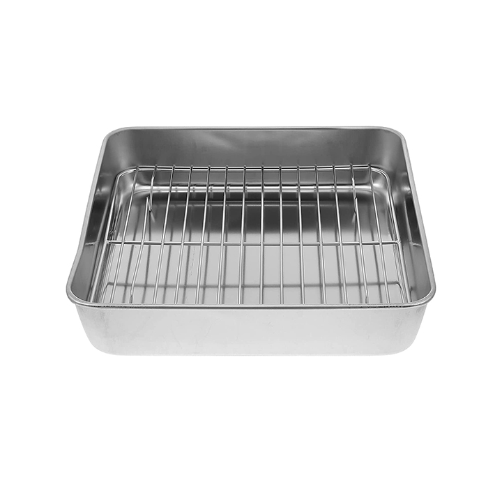 beaupretty stainless steel roasting pan with rack