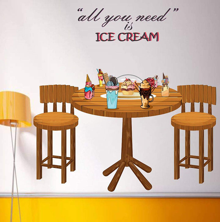 ice cream table wall stickers