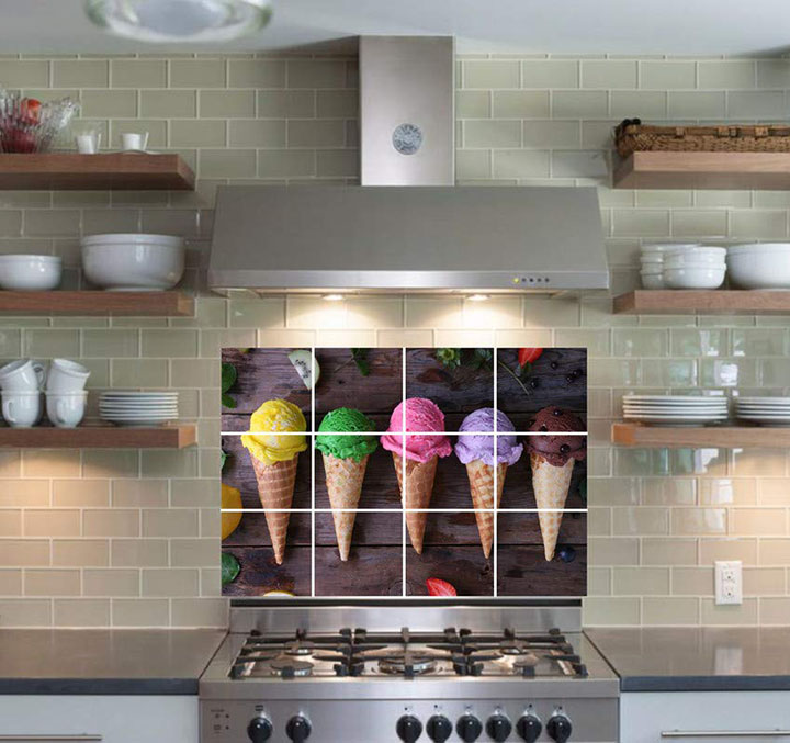 softy ice cream colorful decorative wall stickers