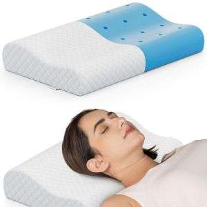 FOVERA Cervical Pillow _ Cool Gel Memory Foam Orthopedic Neck Support