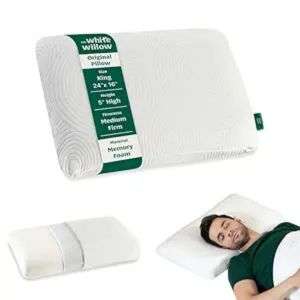 The White Willow Orthopedic Memory Foam King Size Neck & Back Support Sleeping Bed Pillow